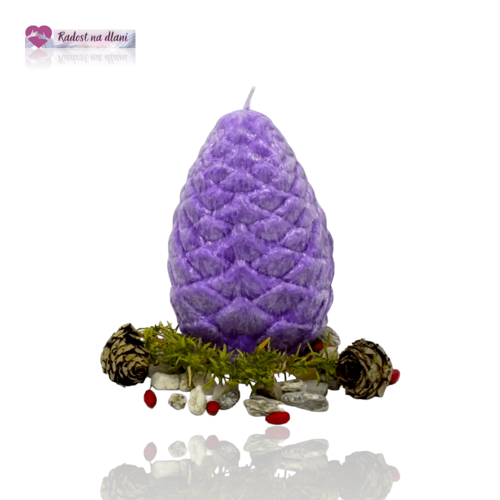 Svíčka - Šiška - 9cm - fialová