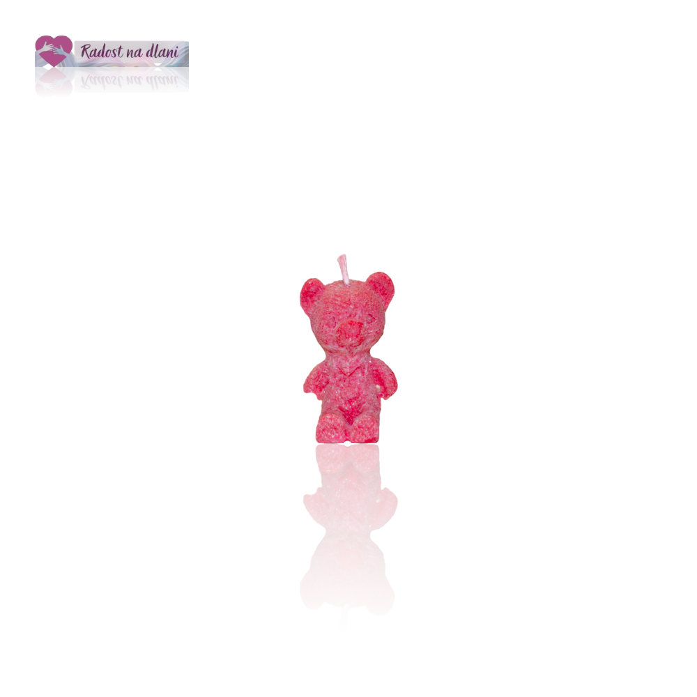 Svíčka - Medvídek 4,8cm - Červený