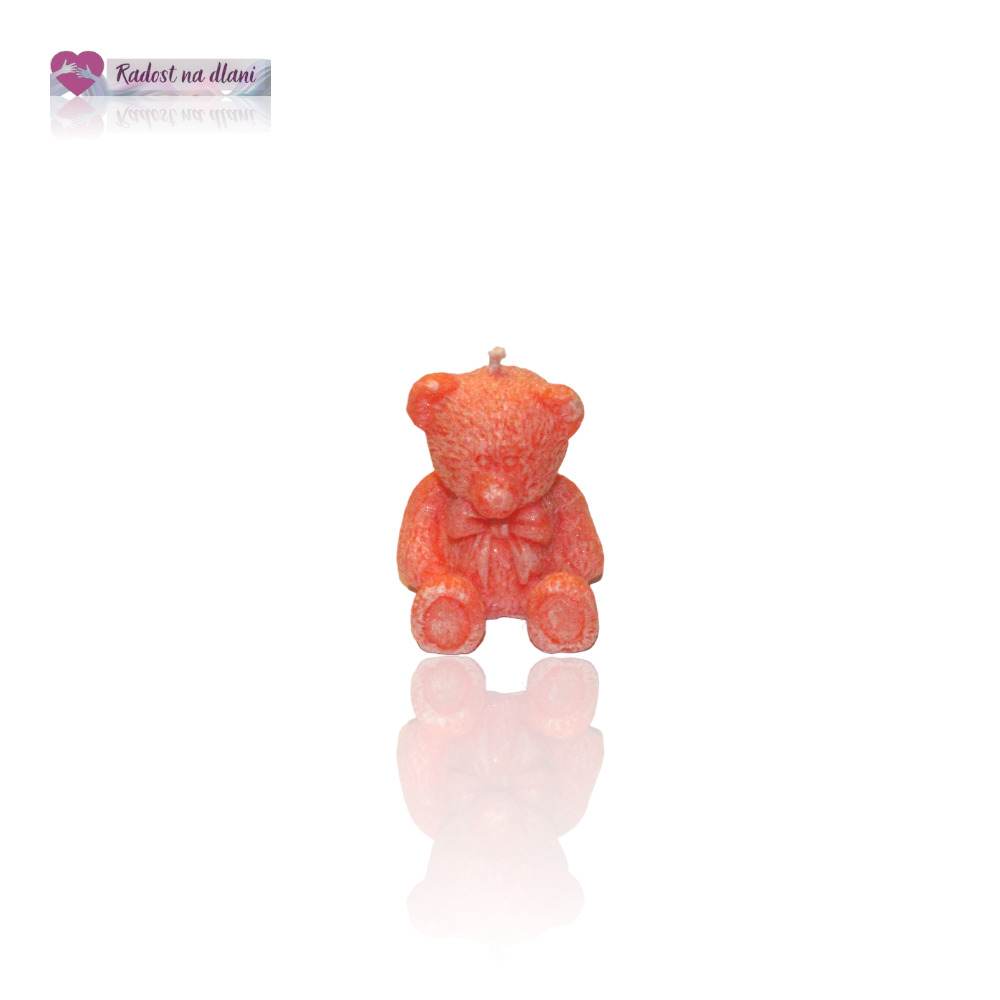 Svíčka - Medvěd 5cm - Oranžový