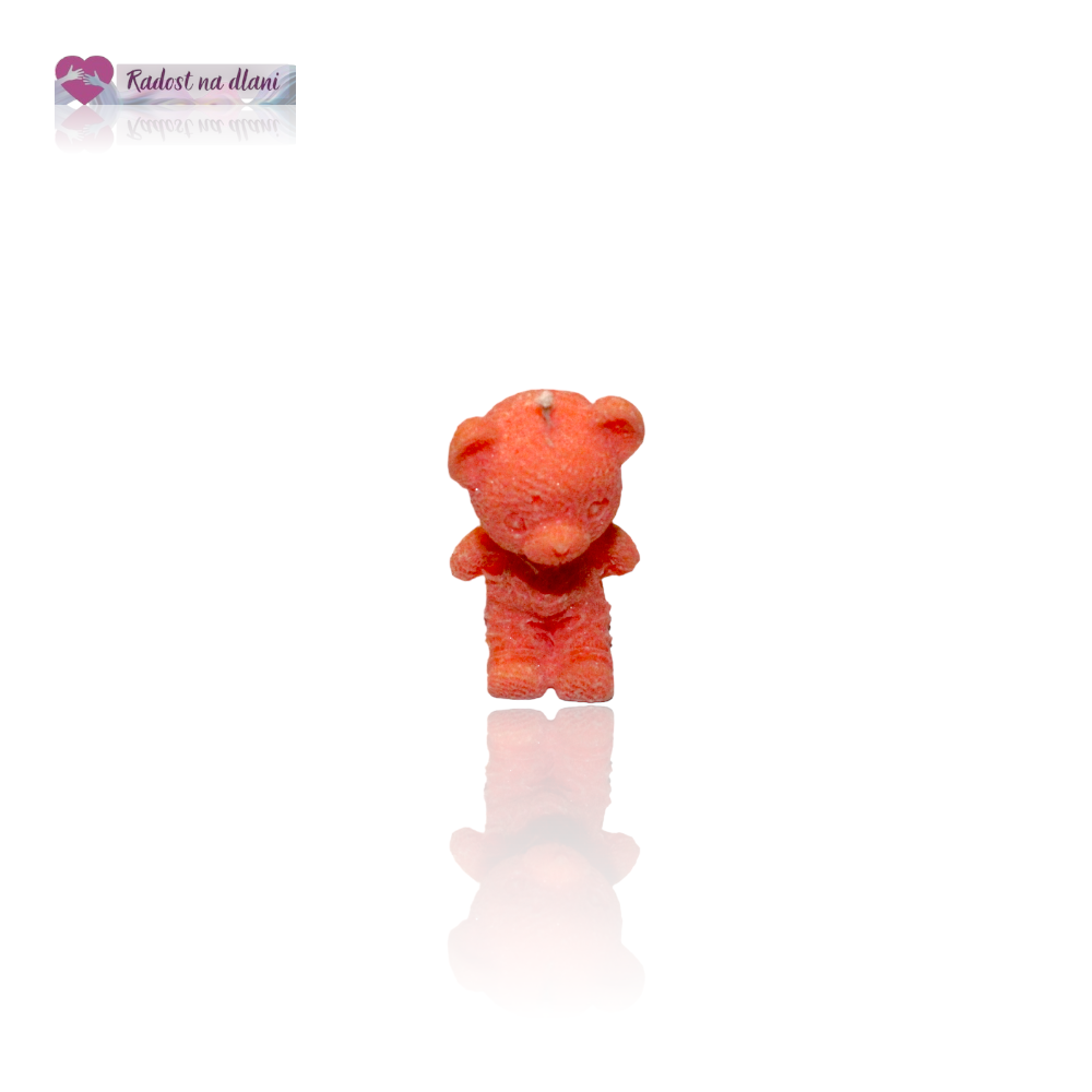 Svíčka - Medvídek 4,8cm - oranžové