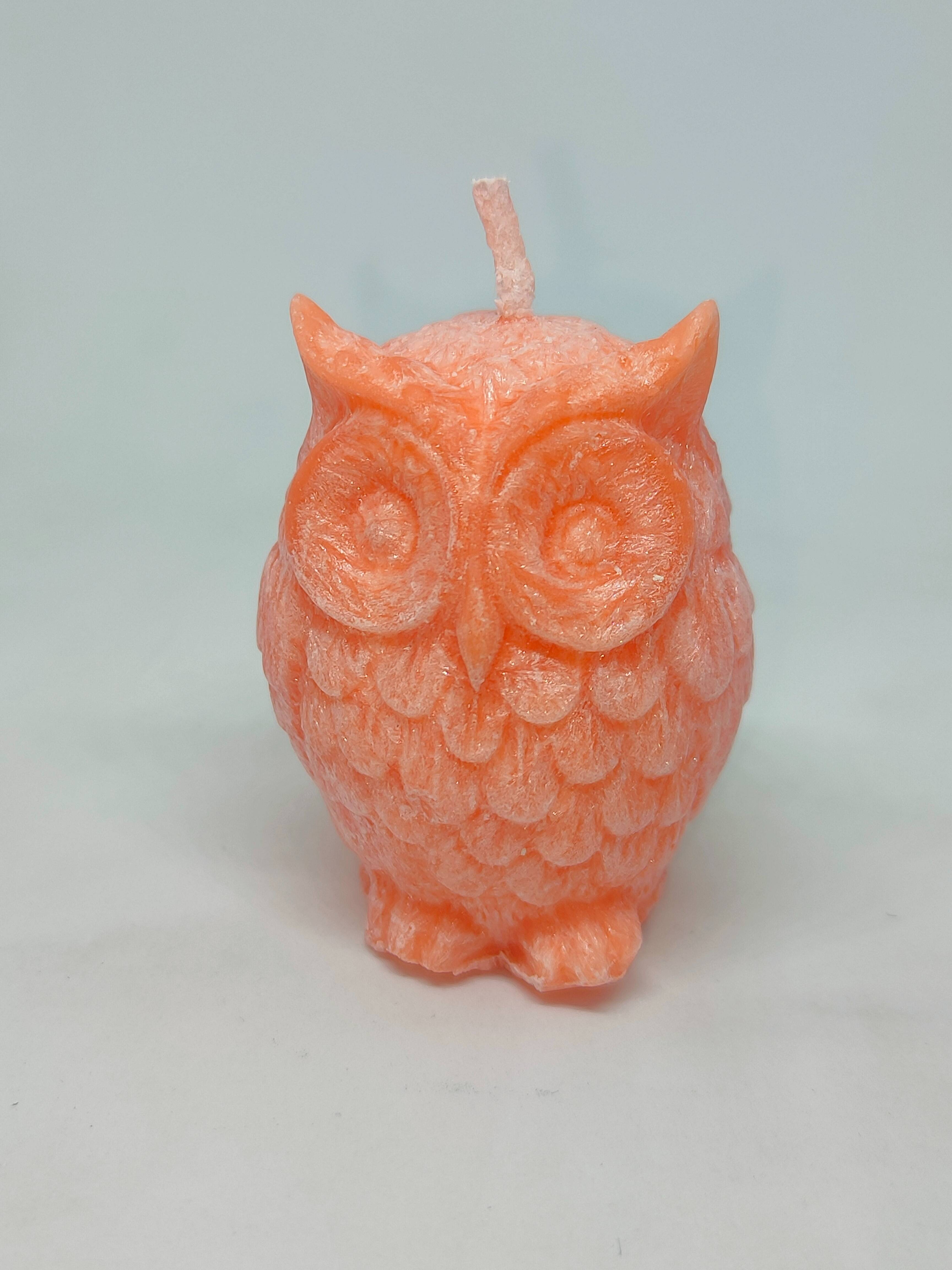 Svíčka - Sova - 5.3cm - oranžová