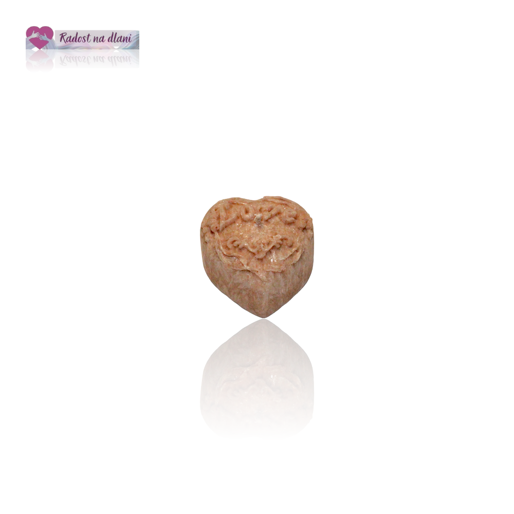 Svíčka - Srdíčko Love - 3,5cm - hnědá