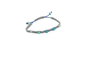 Náramek - Shamballa - šedo - modrý