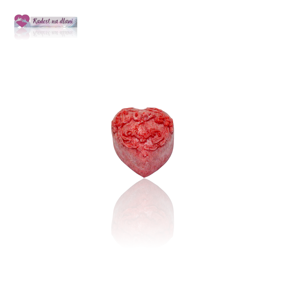 Svíčka - Srdíčko Love - 3,5cm - červená