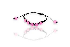 Shamballa se svíticími korálky ve tmě - Růžová