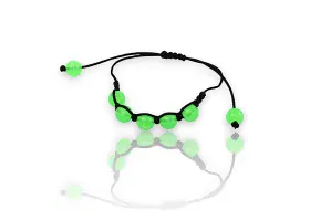 Shamballa se svíticími korálky ve tmě - Zelená