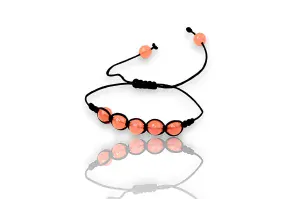 Shamballa se svíticími korálky ve tme - Oranžová