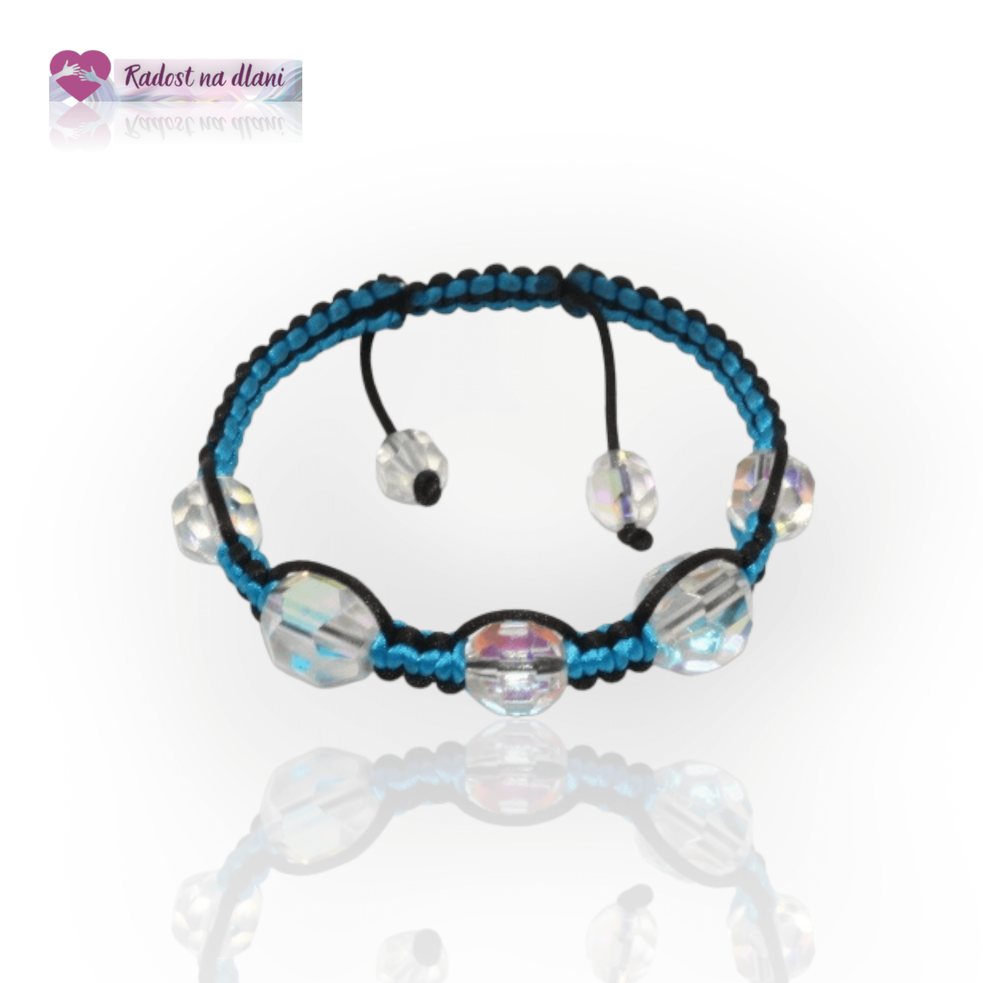 Náramek - Shamballa - modro - černý
