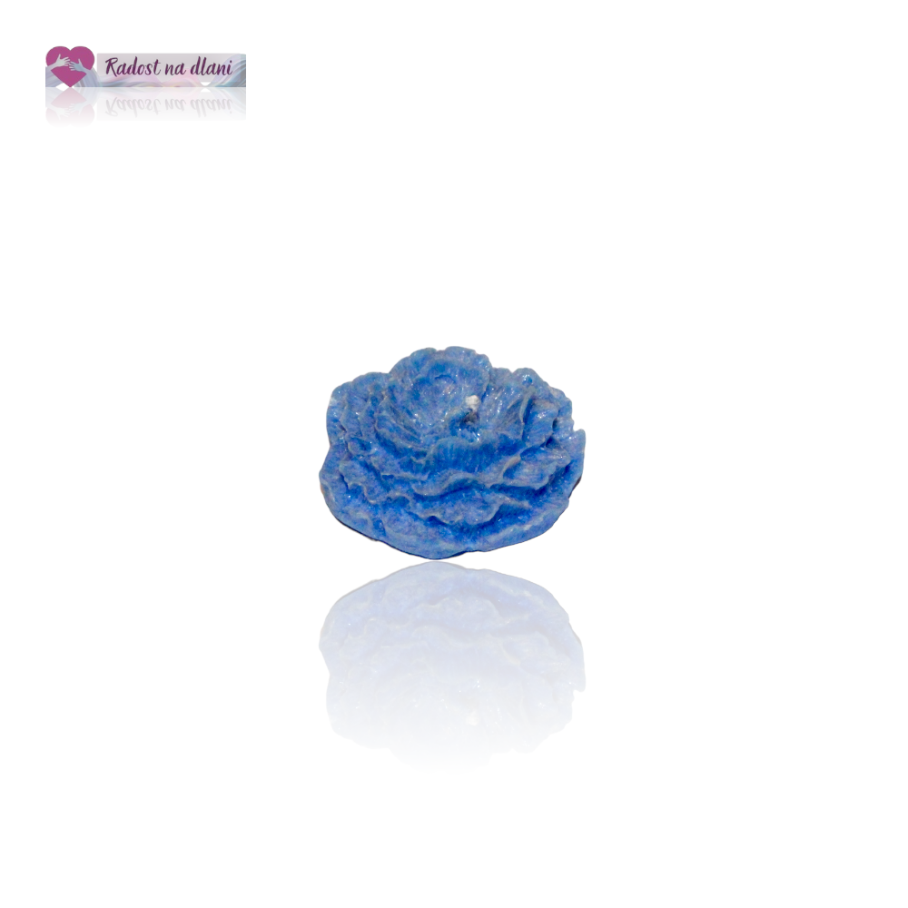 Svíčka - Plovoucí květ - 4cm - modrý