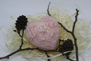 Svíčka - Srdíčko Love - 3,5cm - Růžové