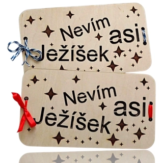 Dřevěná dárková kazeta na peníze "Nevím asi Ježíšek"