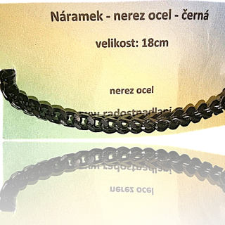Černý náramek z nerezové oceli