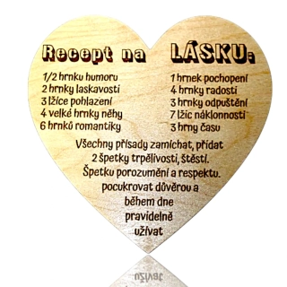 Nástěnná dekorace - RECEPT NA LÁSKU